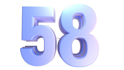 Purple 3d number 58