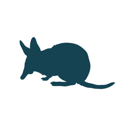 Black silhouette of  kangaroo isolated on transparent background