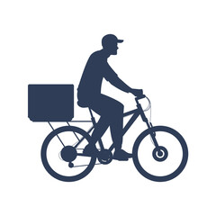 silhouette of a person riding a bicycle isolated on transparent background. PNG
