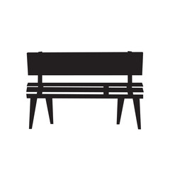 Black silhouette of  bench isolated on transparent background
