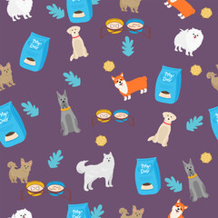 Dog pattern Geometric style semaless pattern