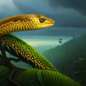 green snake in the water