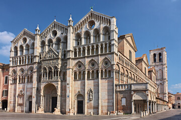 Ferrara, Emilia Romagna, Italy: the Romanesque catholic cathedral, landmark of the ancient Italian city