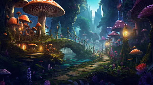 Fantasy - Enchanted forest. Generative AI
