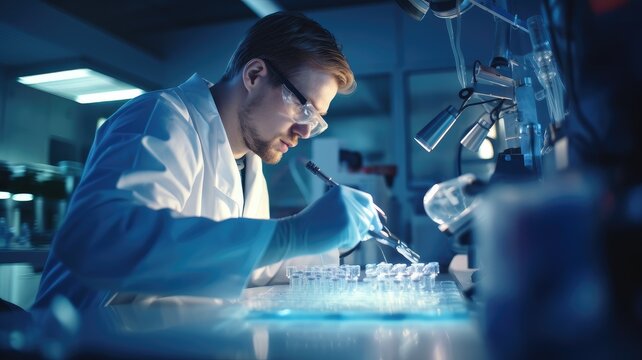 Laboratory Techniques: Images Portray Scientists Using Tools Such As PCR, Gene Sequencing, Or Protein Analysis Methods In Biotechnological Research. Generative AI