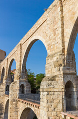 Fototapeta na wymiar Historic roman Aqueduct of Los Arcos in Teruel, Spain