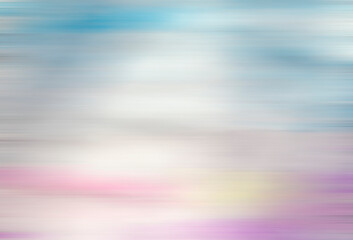 Abstract, beautiful design in a blurry motion of pink, white, blue and yellow.