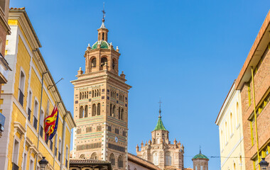 Fototapeta premium Santa Maria cathedral and city hall building in Teruel, Spain