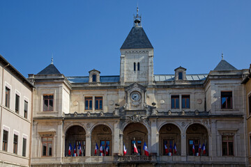Fototapeta premium VIENNE, FRANCE, May 26, 2023 : The facade of the town hall of the city.