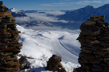Widok na Alpy ze szczytu.