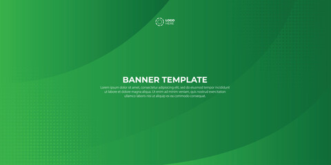 Decorative elegant wave style green color banner design