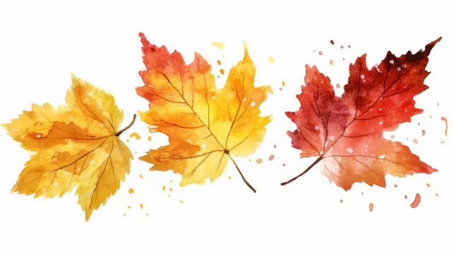Autumnal Beauty: Maple Leaves Falling. AI Generative