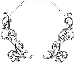 Hand-drawn, Vintage Ornamental frame.