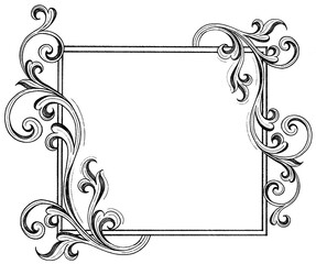 Hand-drawn, Vintage Ornamental frame.