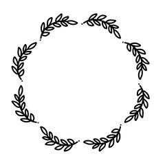 Floral frames, borders, wreaths Trendy Line drawing, line art style isolated  background 