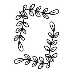 Floral frames, borders, wreaths Trendy Line drawing, line art style isolated  background 