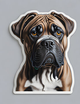 cute perro de presa canario dog portrait, sticker, generative AI
