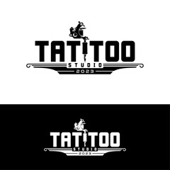 Simple vintage tattoo artist logo for tattoo studio