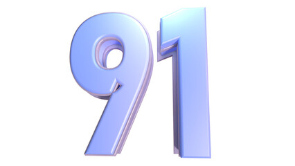 Purple 3d number 91