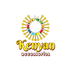 Kenyan Necklace Logo For Kenyan Tourist Souvenirs Vector Design