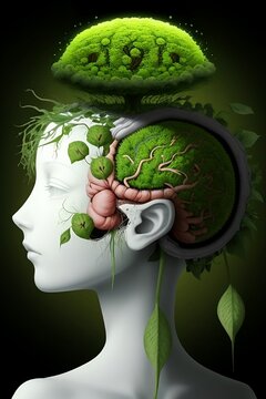 plant growing in brain