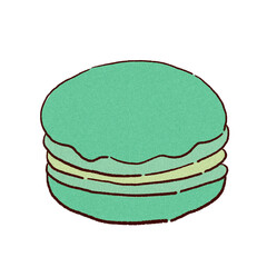the colorful macaroon (the character with hand-free drawing)