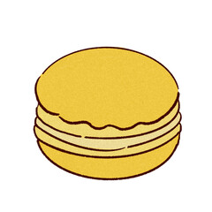 the colorful macaroon (the character with hand-free drawing)