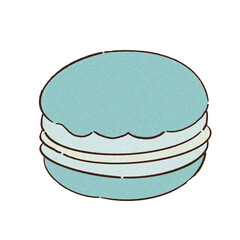 the colorful macaroon (the character with hand-free drawing)