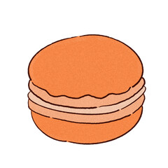 the colorful macaroon (the character with hand-free drawing)