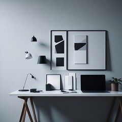 A visually pleasing photograph capturing the aesthetic and minimalistic essence of a desk setup Generative AI 