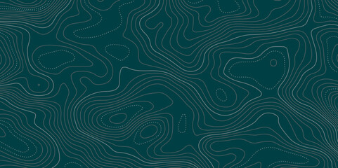 Abstract colorful blue topographic wavy curve line background. Topography map pattern, Geographic curved relief. Topographic lines background. Vector illustration. - obrazy, fototapety, plakaty