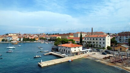 Fototapeta na wymiar Rovinj - Istria - An aerial view with the drone over the beautiful old town of Rovinj 