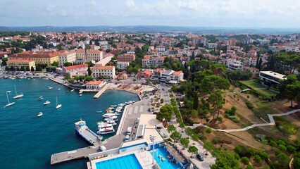 Fototapeta na wymiar Rovinj - Istria - An aerial view with the drone over the beautiful old town of Rovinj 