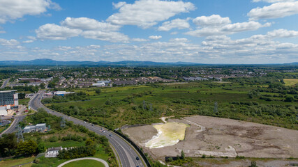 limerick city skyline Ireland. beautiful limerick urban cityscape over the river Shannon on a sunny...