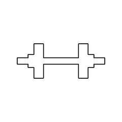 A dumbbell icon for sports on a white background.