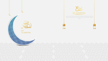 Eid al adha mubarak greeting with premium design.