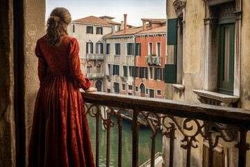 Woman old venice. Generate Ai