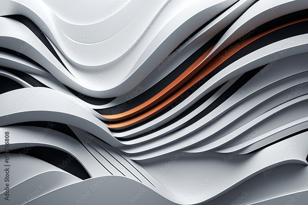 Poster abstract 3d background with stripes, generative ai