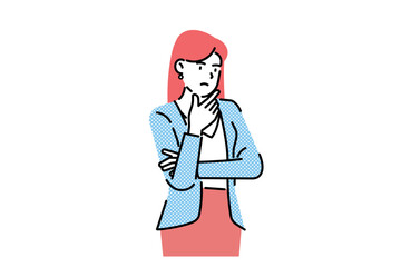 An illustration of a woman thinking about something.