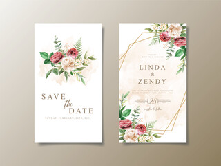 beautiful rose flowers wedding invitation card