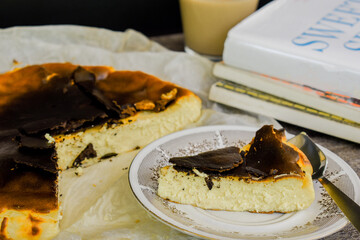 Slice of Basque Burnt Cheesecake