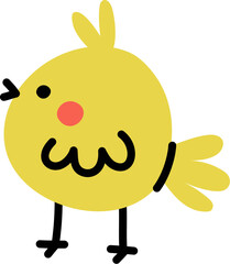 Cute hand drawn chick. Simple vector illustration in doodle style.