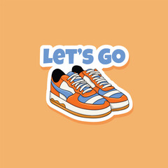Colorful hand drawn cool sneakers stickers