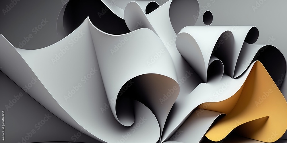 Poster 3d abstract simple background, generative ai