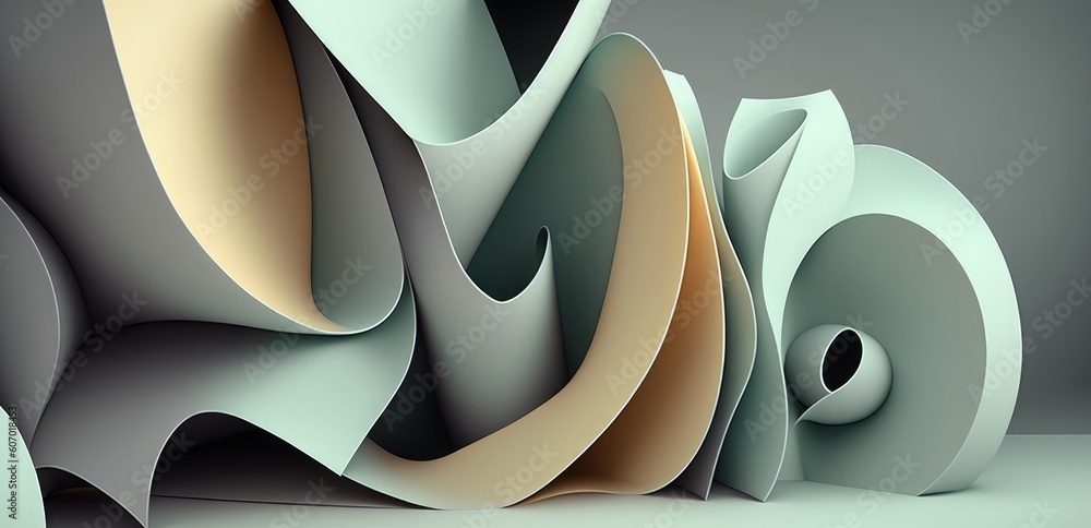 Poster 3d abstract simple background, generative ai