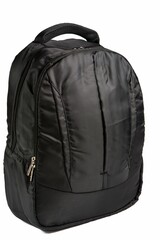 Black backpack isolated on a white background