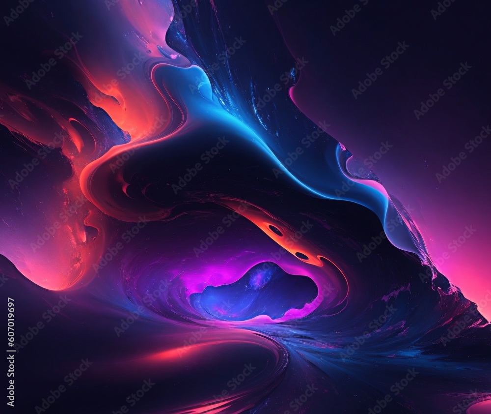Aufkleber abstract background with vibrant colors and fluid shapes with generative ai technology