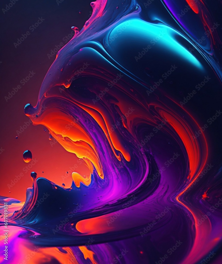 Aufkleber abstract background with vibrant colors and fluid shapes with generative ai technology