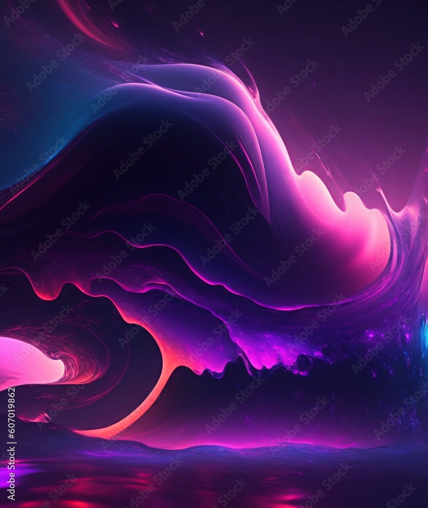 Aufkleber abstract background with vibrant colors and fluid shapes with generative ai technology