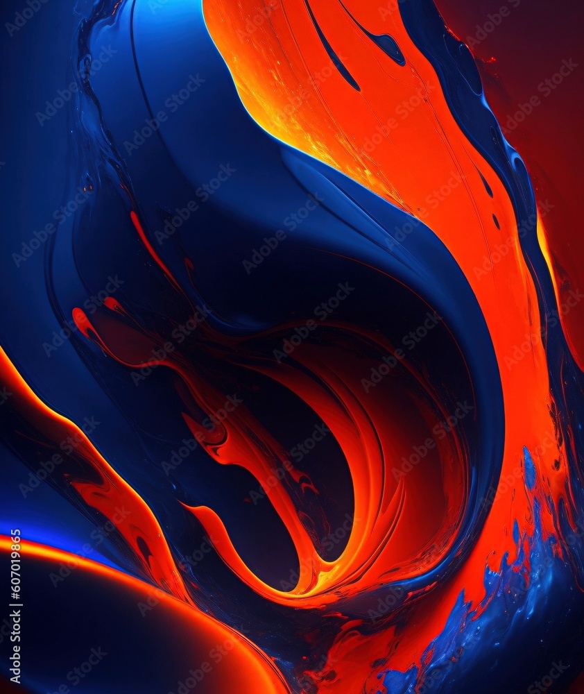 Aufkleber abstract background with vibrant colors and fluid shapes with generative ai technology